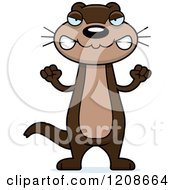 Cartoon Of A Mad Skinny Otter Royalty Free Vector Clipart