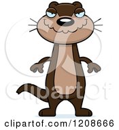 Cartoon Of A Sly Skinny Otter Royalty Free Vector Clipart
