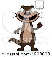 Cartoon Of A Talking Skinny Otter Royalty Free Vector Clipart