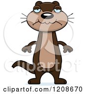 Cartoon Of A Depressed Skinny Otter Royalty Free Vector Clipart