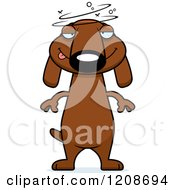 Cartoon Of A Drunk Skinny Dachshund Dog Royalty Free Vector Clipart by Cory Thoman