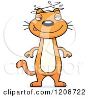 Cartoon Of A Drunk Skinny Ginger Cat Royalty Free Vector Clipart