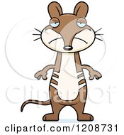 Cartoon Of A Depressed Skinny Bandicoot Royalty Free Vector Clipart