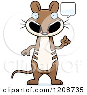 Cartoon Of A Talking Skinny Bandicoot Royalty Free Vector Clipart