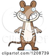 Cartoon Of A Grinning Skinny Bandicoot Royalty Free Vector Clipart by Cory Thoman