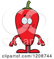Cartoon Of A Happy Red Chili Pepper Mascot Royalty Free Vector Clipart