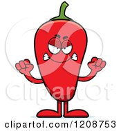 Cartoon Of A Mad Red Chili Pepper Mascot Royalty Free Vector Clipart by Cory Thoman
