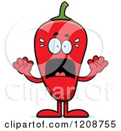Cartoon Of A Scared Screaming Red Chili Pepper Mascot Royalty Free Vector Clipart by Cory Thoman