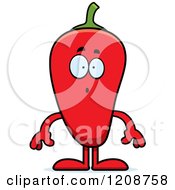 Cartoon Of A Surprised Red Chili Pepper Mascot Royalty Free Vector Clipart by Cory Thoman