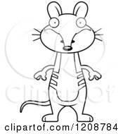 Cartoon Of A Black And White Surprised Skinny Bandicoot Royalty Free Vector Clipart