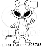 Cartoon Of A Black And White Talking Skinny Bandicoot Royalty Free Vector Clipart