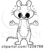 Cartoon Of A Black And White Scared Skinny Bandicoot Royalty Free Vector Clipart by Cory Thoman
