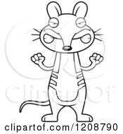 Cartoon Of A Black And White Mad Skinny Bandicoot Royalty Free Vector Clipart by Cory Thoman