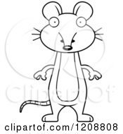 Cartoon Of A Black And White Surprised Skinny Mouse Royalty Free Vector Clipart