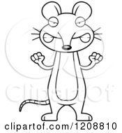 Poster, Art Print Of Black And White Mad Skinny Mouse