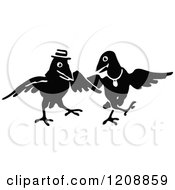 Poster, Art Print Of Vintage Black And White Crow Couple Dancing