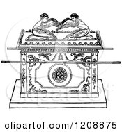 Poster, Art Print Of Vintage Black And White Jewish Biblical Ark Of The Covenant