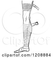 Clipart Of A Vintage Black And White Bandaged Foot And Leg 2 Royalty Free Vector Illustration by Prawny Vintage