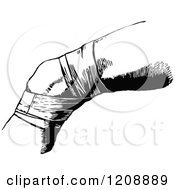 Clipart Of A Vintage Black And White Bandaged Knee Royalty Free Vector Illustration