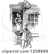 Poster, Art Print Of Vintage Black And White French Tobacco Shop
