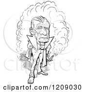 Clipart Of A Vintage Black And White Cigar Man Royalty Free Vector Illustration