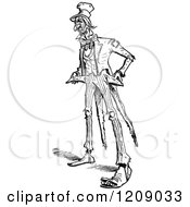 Clipart Of A Vintage Black And White Poor Uncle Sam Royalty Free Vector Illustration by Prawny Vintage