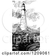 Poster, Art Print Of Vintage Black And White Boston Lighthouse