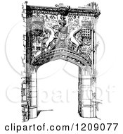 Poster, Art Print Of Vintage Black And White Gateway Entrance To St Johns College In Cambridge Uk
