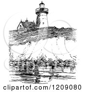 Poster, Art Print Of Vintage Black And White View Of Long Island Lighthouse