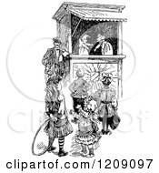 Poster, Art Print Of Vintage Black And White Punch And Judy Show