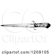 Clipart Of A Vintage Black And White Dagger Royalty Free Vector Illustration by Prawny Vintage