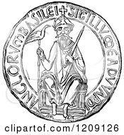 Poster, Art Print Of Vintage Black And White Great Seal Of Edward The Confessor