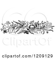 Clipart Of A Vintage Black And White Flower Border Royalty Free Vector Illustration