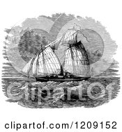 Clipart Of Vintage Black And White The Queen Mary Ship Royalty Free Vector Illustration