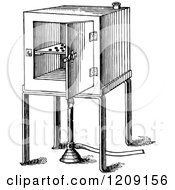 Clipart Of A Vintage Black And White Water Oven Royalty Free Vector Illustration