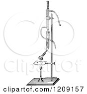 Clipart Of A Vintage Black And White Johnson Fat Extractor Apparatus Royalty Free Vector Illustration