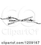 Clipart Of A Vintage Black And White Native Bow And Arrows Royalty Free Vector Illustration by Prawny Vintage