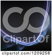 Clipart Of A Purple Fractal Plasma Swoosh Over Carbon Fiber Royalty Free Illustration