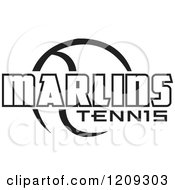 Poster, Art Print Of Black And White Ball And Marlins Tennis Team Text