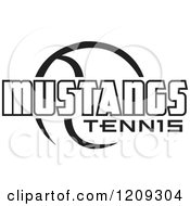 Poster, Art Print Of Black And White Ball And Mustangs Tennis Team Text