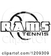 Poster, Art Print Of Black And White Ball And Rams Tennis Team Text