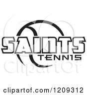 Poster, Art Print Of Black And White Ball And Saints Tennis Team Text