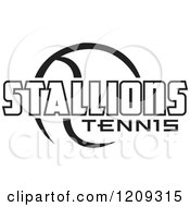Poster, Art Print Of Black And White Ball And Stallions Tennis Team Text
