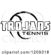 Poster, Art Print Of Black And White Ball And Trojans Tennis Team Text