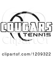 Poster, Art Print Of Black And White Ball And Cougars Tennis Team Text