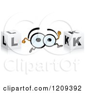 Poster, Art Print Of Pair Of Eyes And Cubes Spelling The Word Look