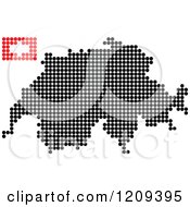 Poster, Art Print Of Dotted Switzerland Map And Flag