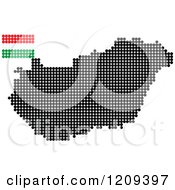 Dotted Hungarian Map And Flag