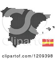 Poster, Art Print Of Dotted Spanish Map And Flag