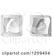 Poster, Art Print Of 3d Silver Ringing Telephone Keyboard Button Icons